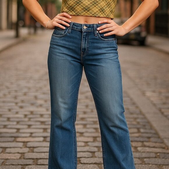 LUCKY BRAND Lil Lexi Jean Flare Jeans 14 32 Low Rise USA Button Fly VINTAGE Y2K - Picture 1 of 16